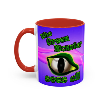 green monster - Accent Mug (purple-pink wave)