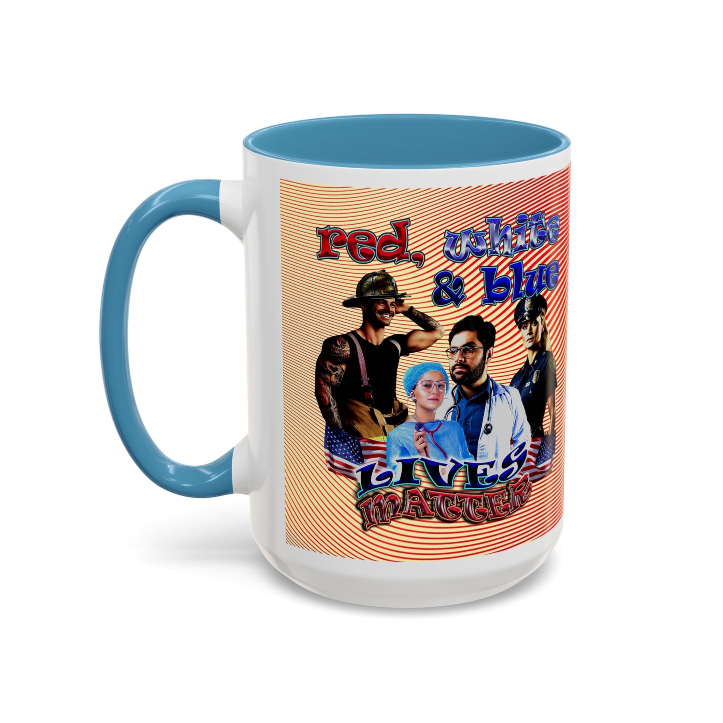 rw&b lives matter - Accent Mug (yellow-orange wave)