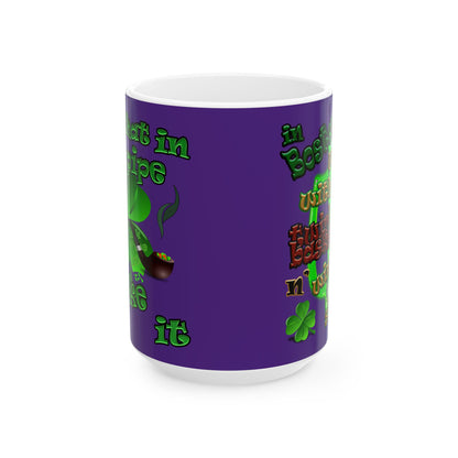 celtics logo - White Mug (purple)