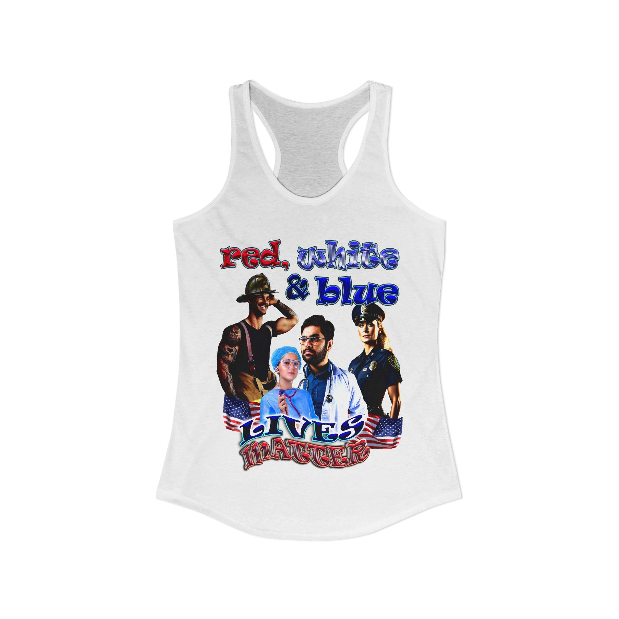 rw&b lives matter - Women's Ideal Racerback Tank