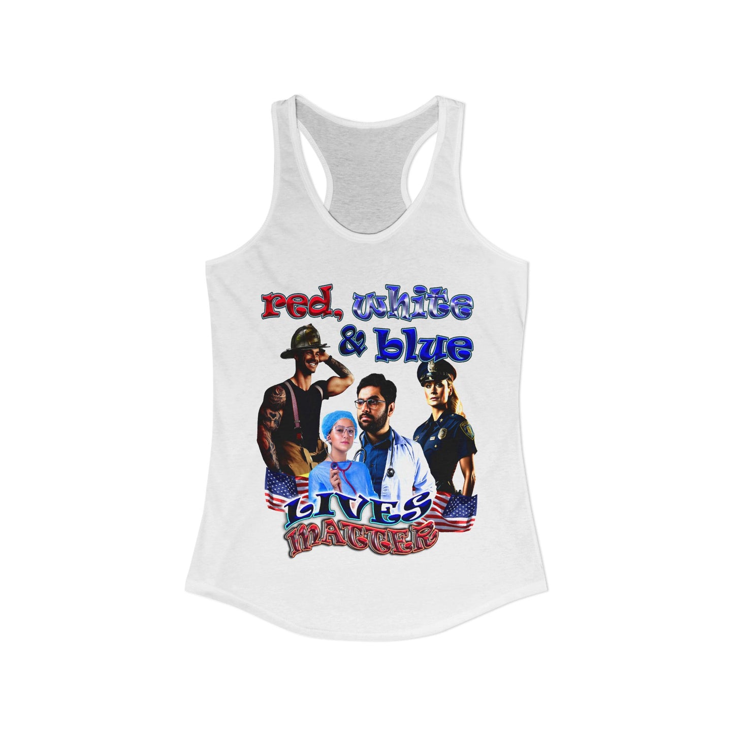 rw&b lives matter - Women's Ideal Racerback Tank