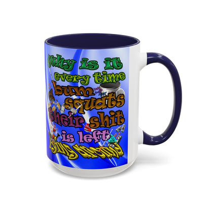 the bum's shit - Accent Mug (blue-white wave)