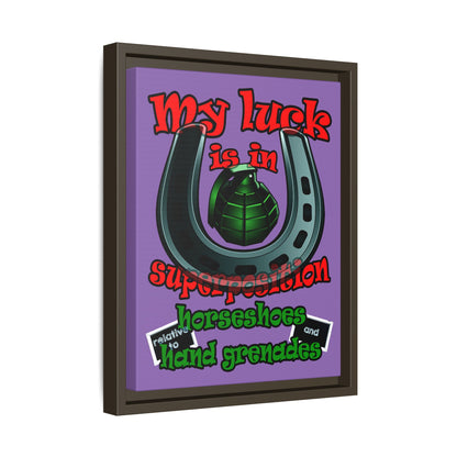 my luck - framed canvas art (light purple)