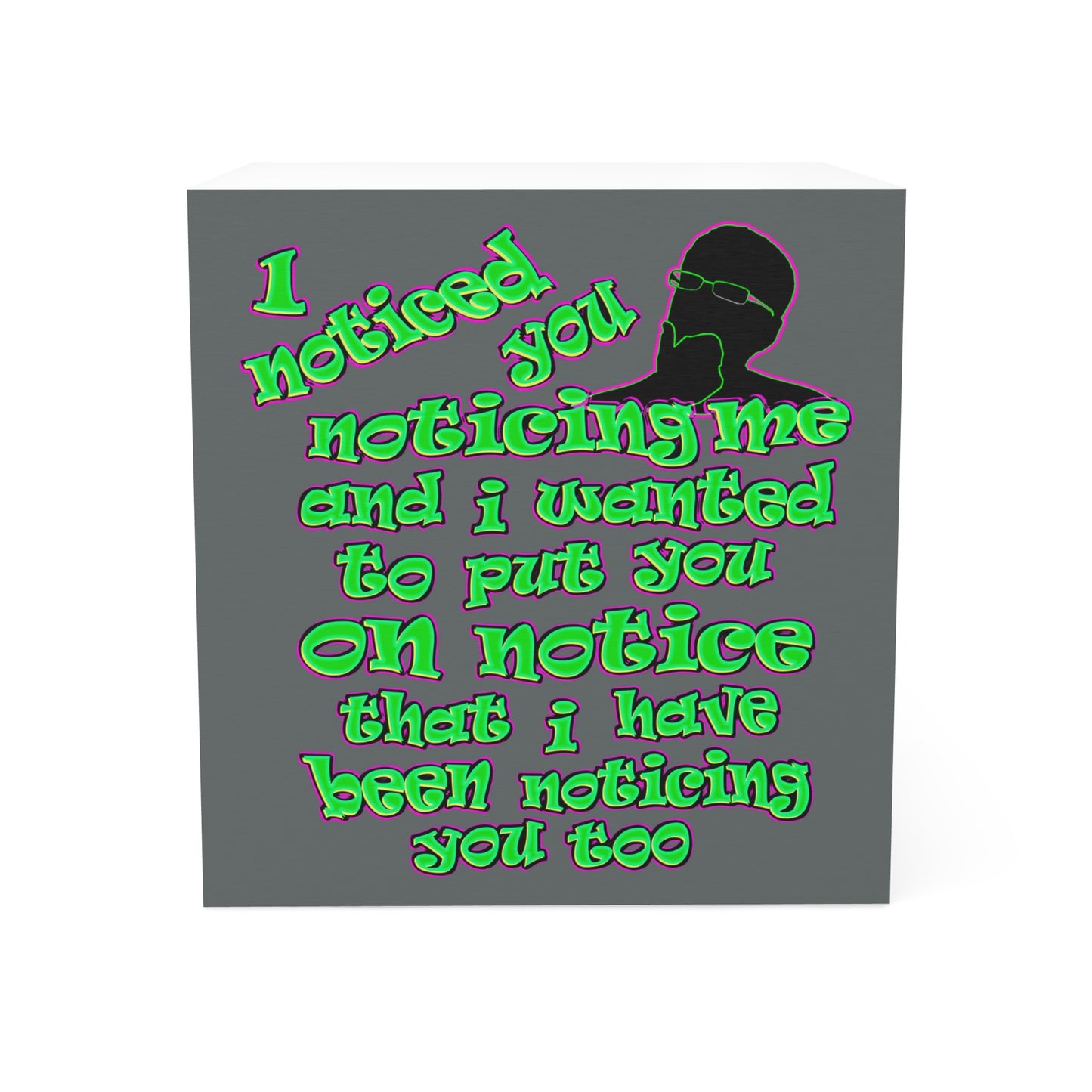 noticed you noticing - note cube (dark grey)