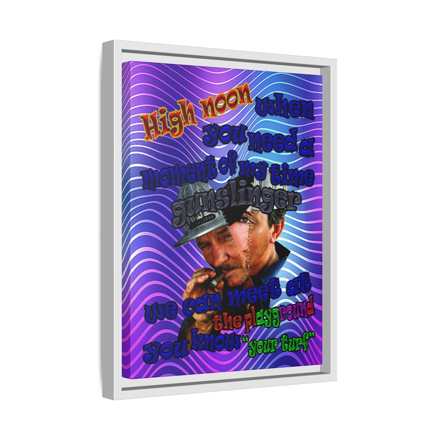 high noon - framed canvas art (purple wave)