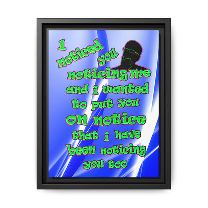 noticed you noticing - framed canvas art (blue-white wave)