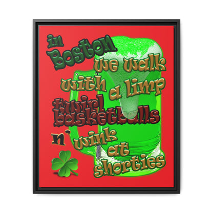celtics logo - framed canvas art (red)