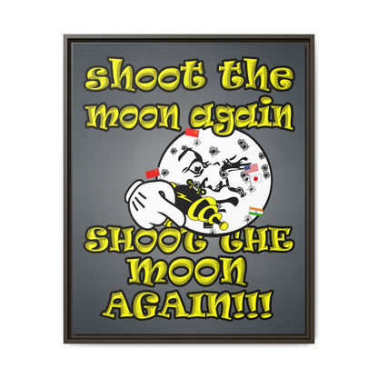 shoot the moon again - framed canvas art (grey-light grey)