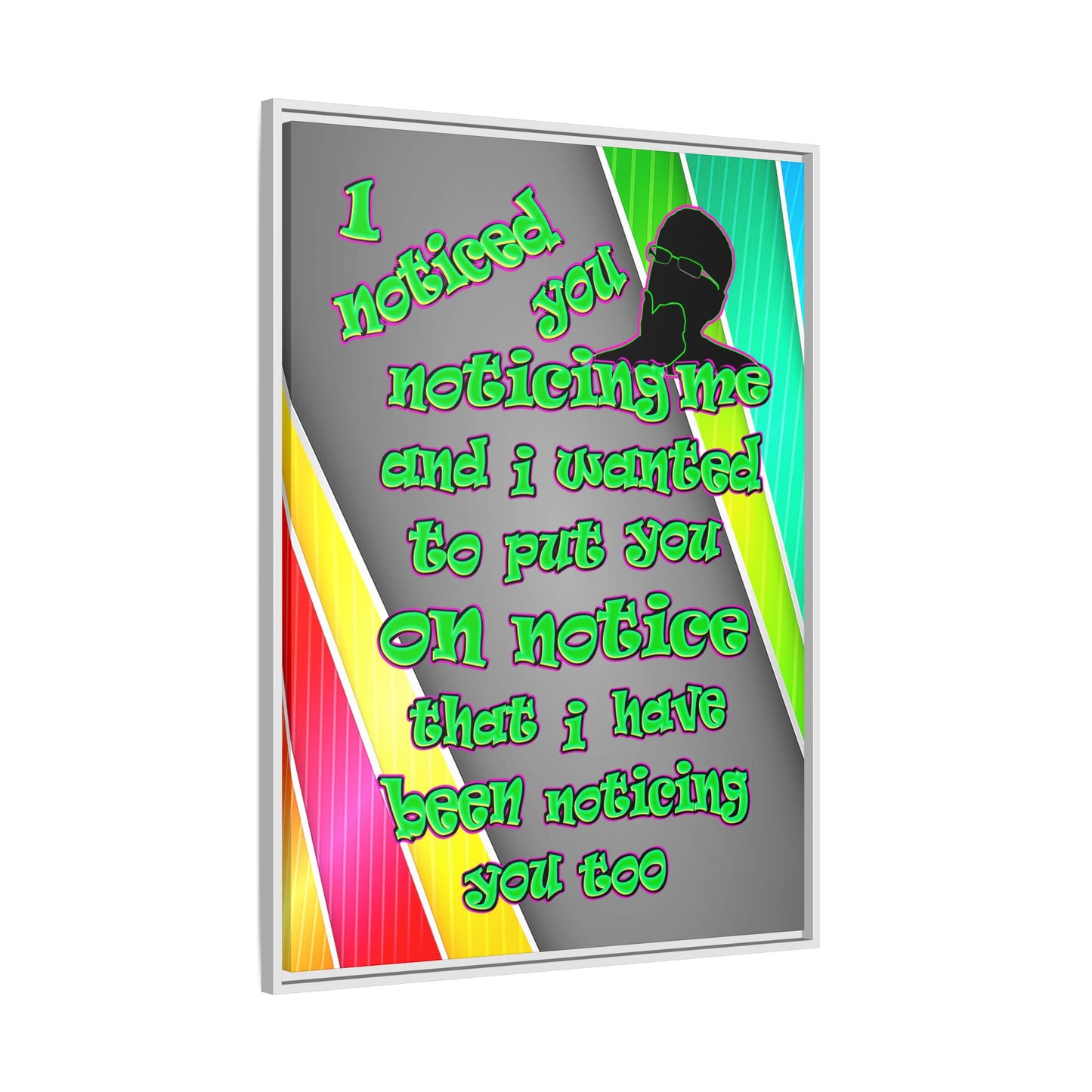 noticed you noticing - framed canvas art (rainbow split)
