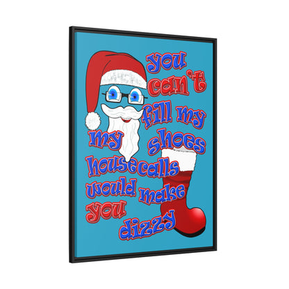 santa's shoes - framed canvas art (turquoise)