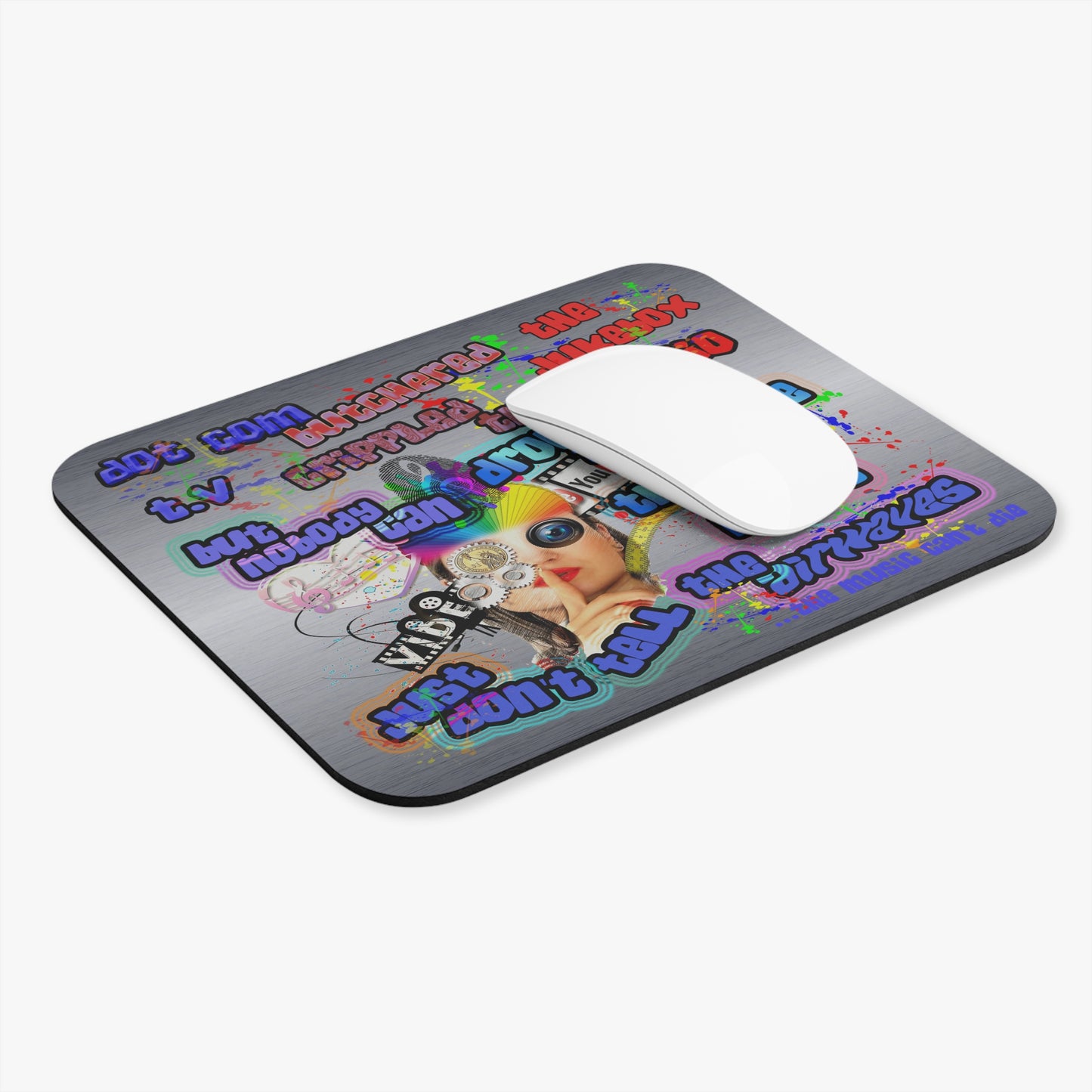drop the beat - Mouse Pad (Rectangle) (brushed nickel)
