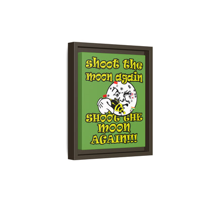 shoot the moon again - framed canvas art (green)