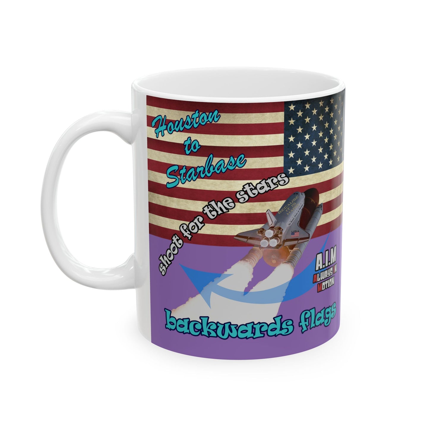 shoot for the stars - White Mug (light purple)