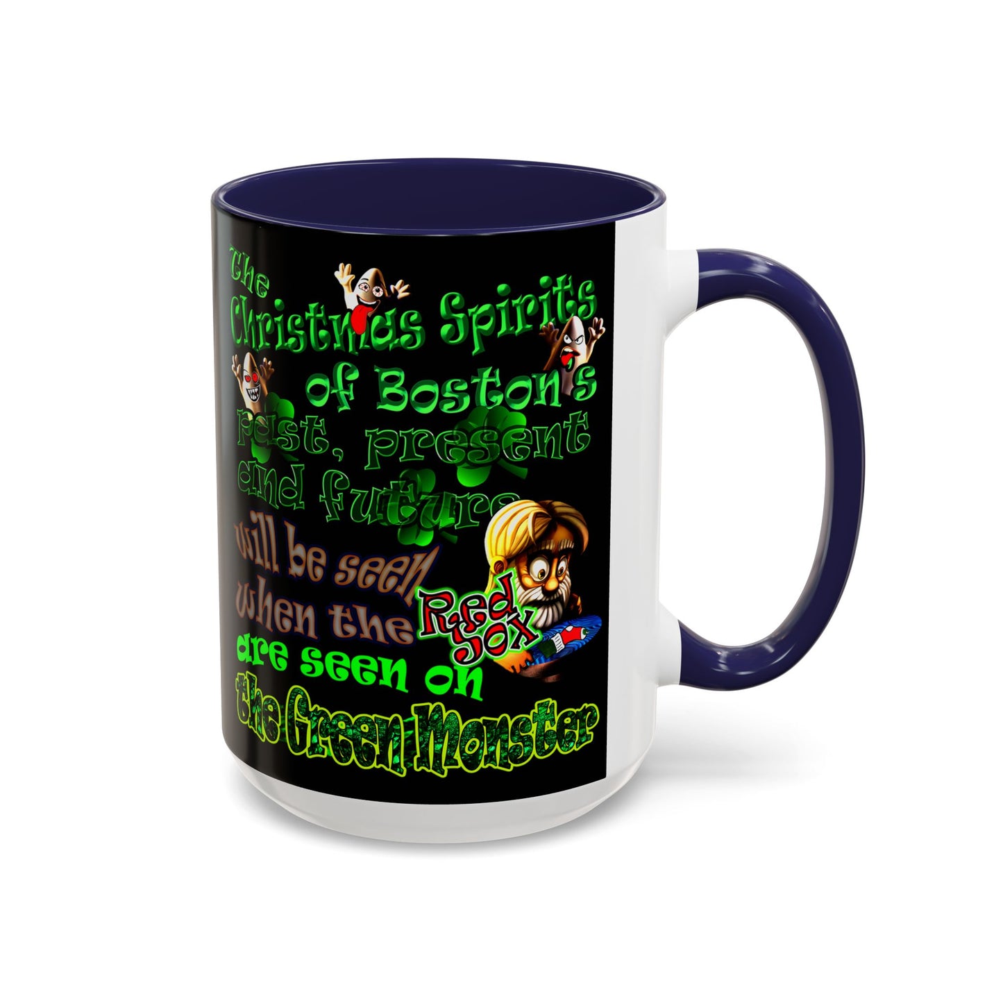 christmas spirits of boston - Accent Mug (black)