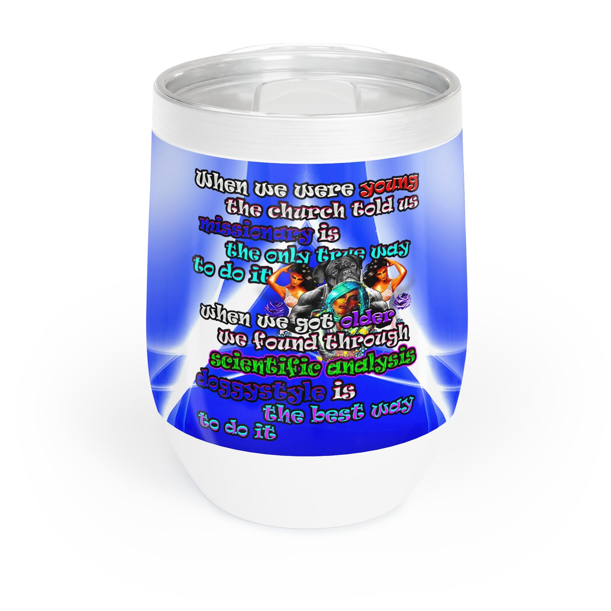 doggystyle - Chill Wine Tumbler (blue-white wave)