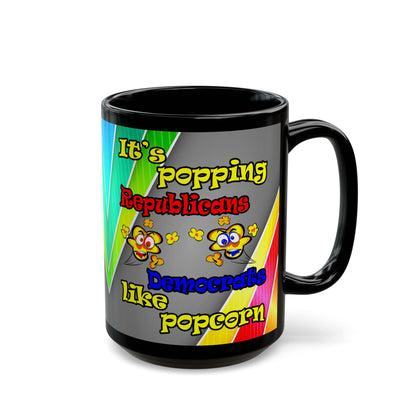 popping like popcorn - Black Mug (rainbow split)