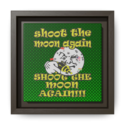 shoot the moon again - framed canvas art (logo green)