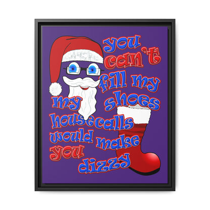 santa's shoes - framed canvas art (purple)