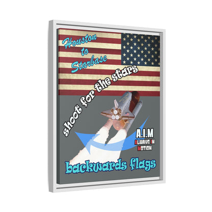 shoot for the stars - framed canvas art (dark grey)
