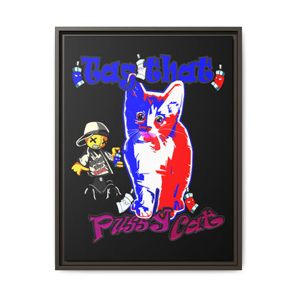 tag that - framed canvas art (black)