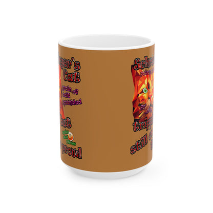 schrodinger's cat - White Mug (light brown)