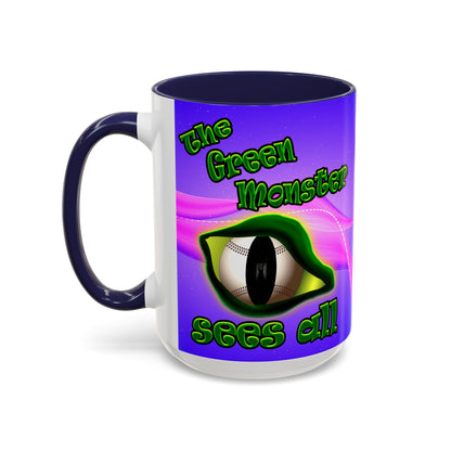 green monster - Accent Mug (purple-pink wave)