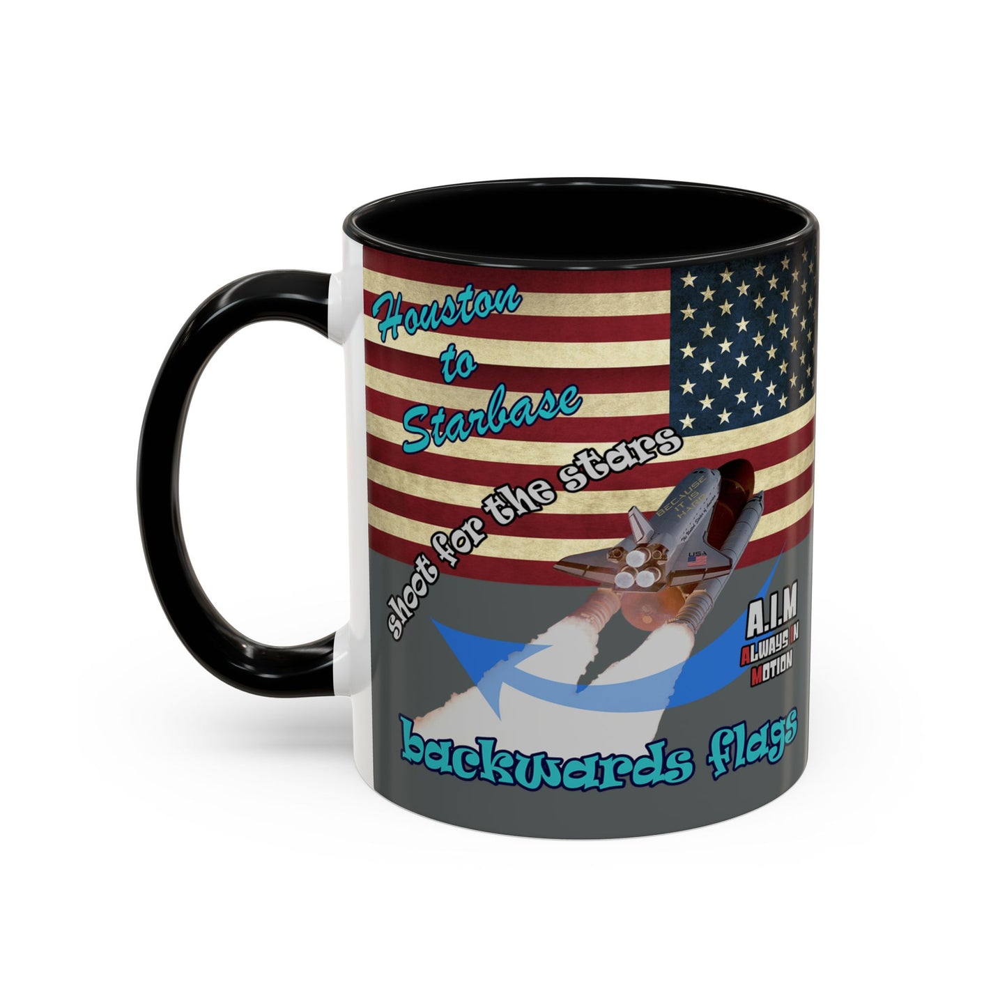 shoot for the stars - Accent Mug (dark grey)