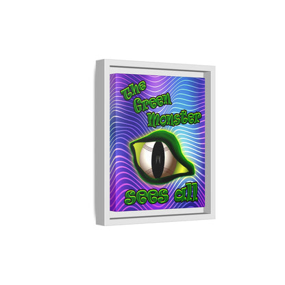 green monster - framed canvas art (purple wave)