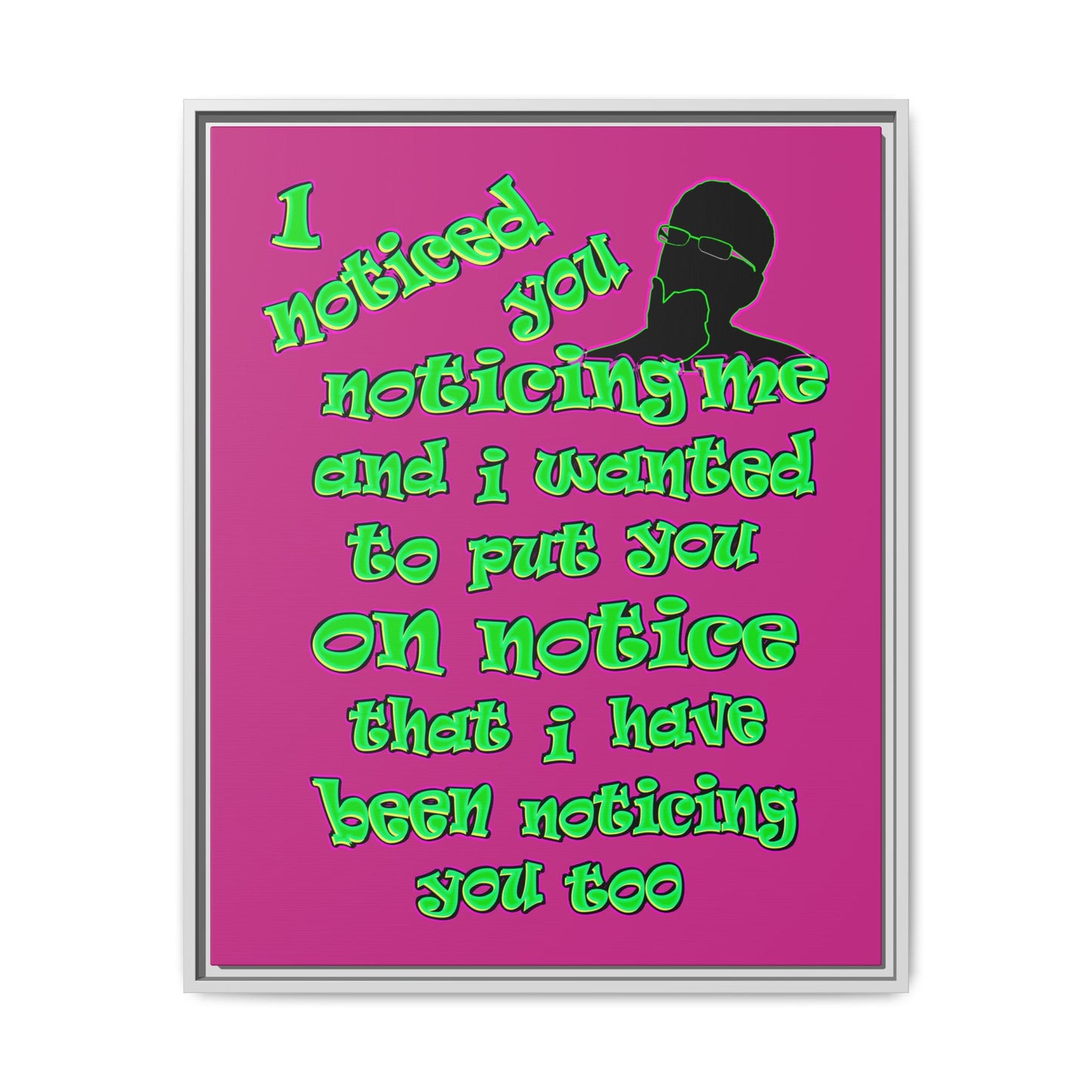 noticed you noticing - framed canvas art (pink)