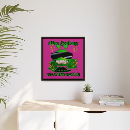 disc jockey - framed canvas art (pink)