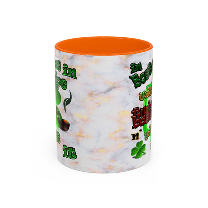 celtics logo - Accent Mug (white marble)