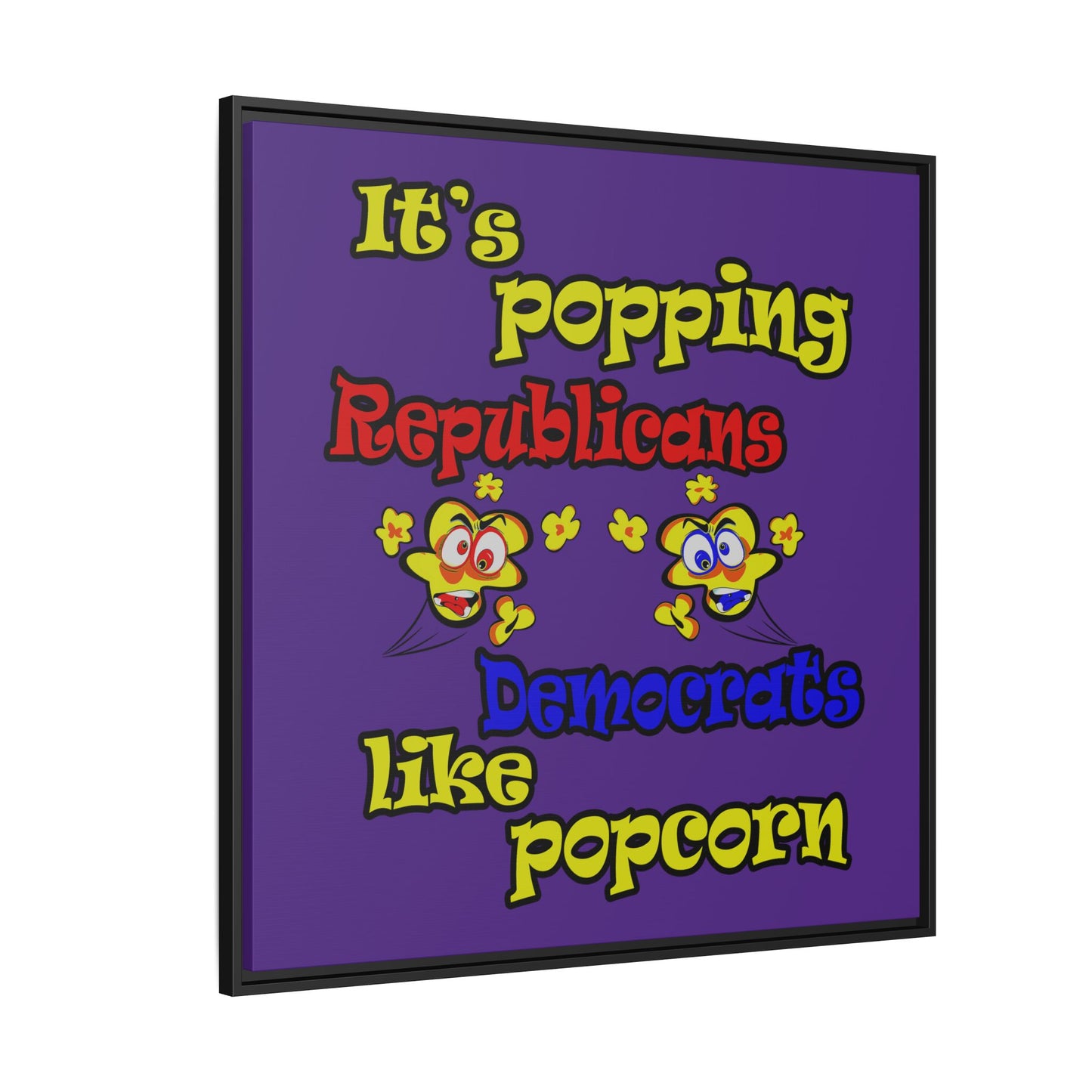 popping like popcorn - framed canvas art (purple)
