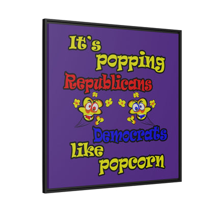 popping like popcorn - framed canvas art (purple)