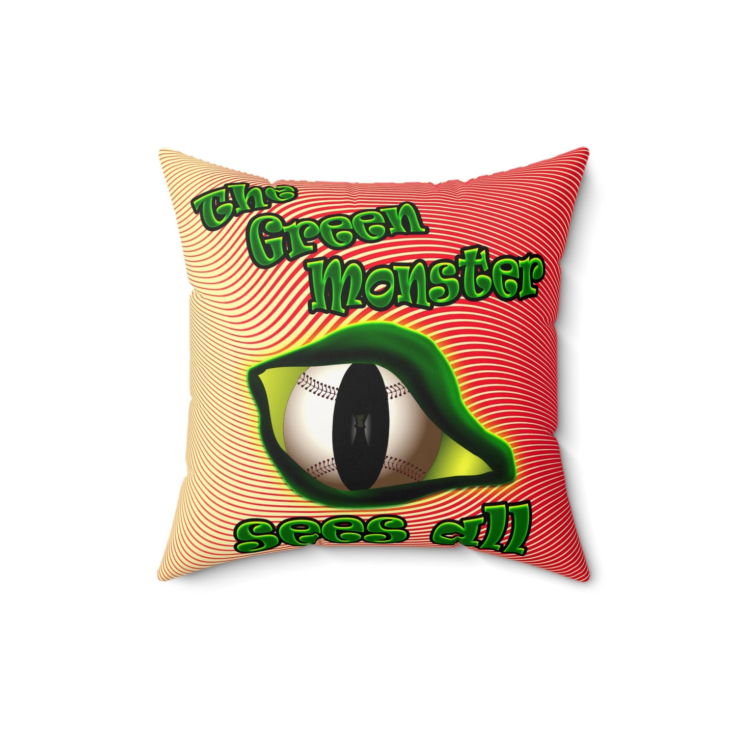green monster - Faux Suede Square Pillow - (yellow-orange wave)