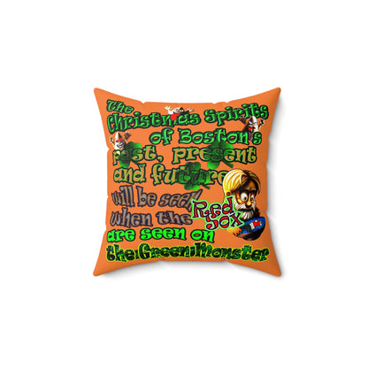 christmas spirits of boston - Spun Polyester Square Pillow - (crusta)