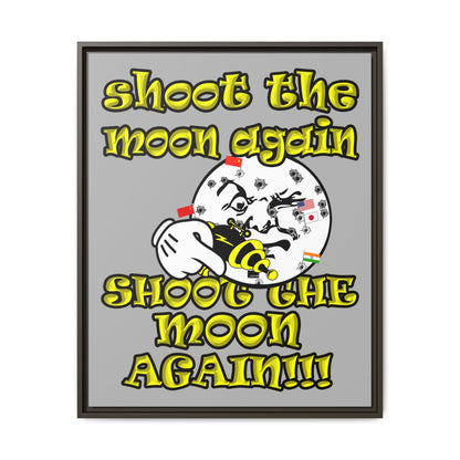 shoot the moon again - framed canvas art (light grey)