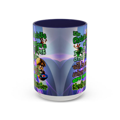 christmas spirits of boston - Accent Mug (grey-pink wave)