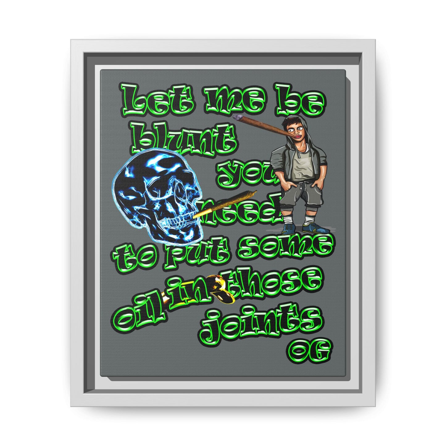 og - framed canvas art (dark grey)
