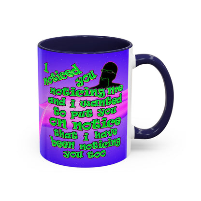 noticed you noticing - Accent Mug (purple-pink wave)