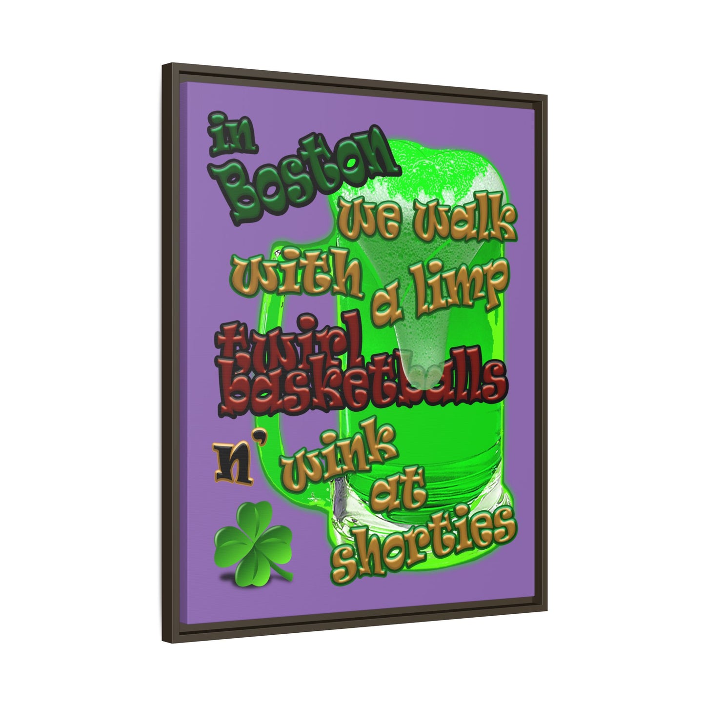 celtics logo - framed canvas art (light purple)