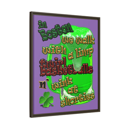 celtics logo - framed canvas art (light purple)