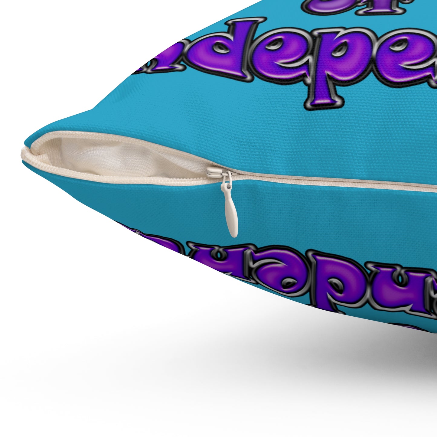 declaration of the independents - Spun Polyester Square Pillow - (turquoise)