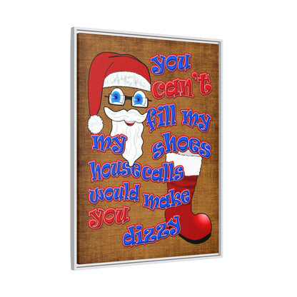 santa's shoes - framed canvas art (brown papyrus)