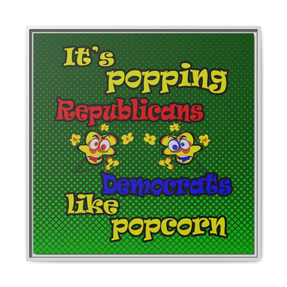 popping like popcorn - framed canvas art (logo green)