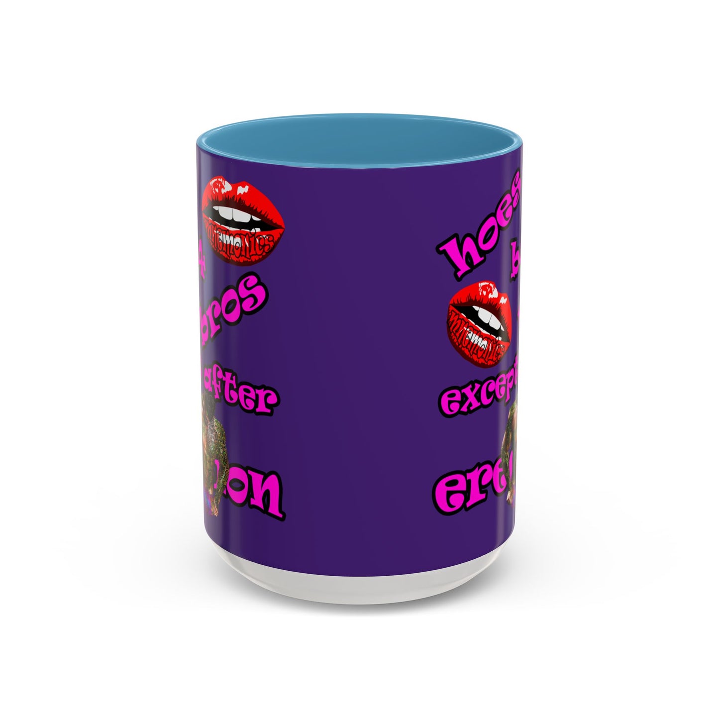 hoes b4 bros - Accent Mug (purple)