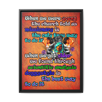 doggystyle - framed canvas art (burnt orange)