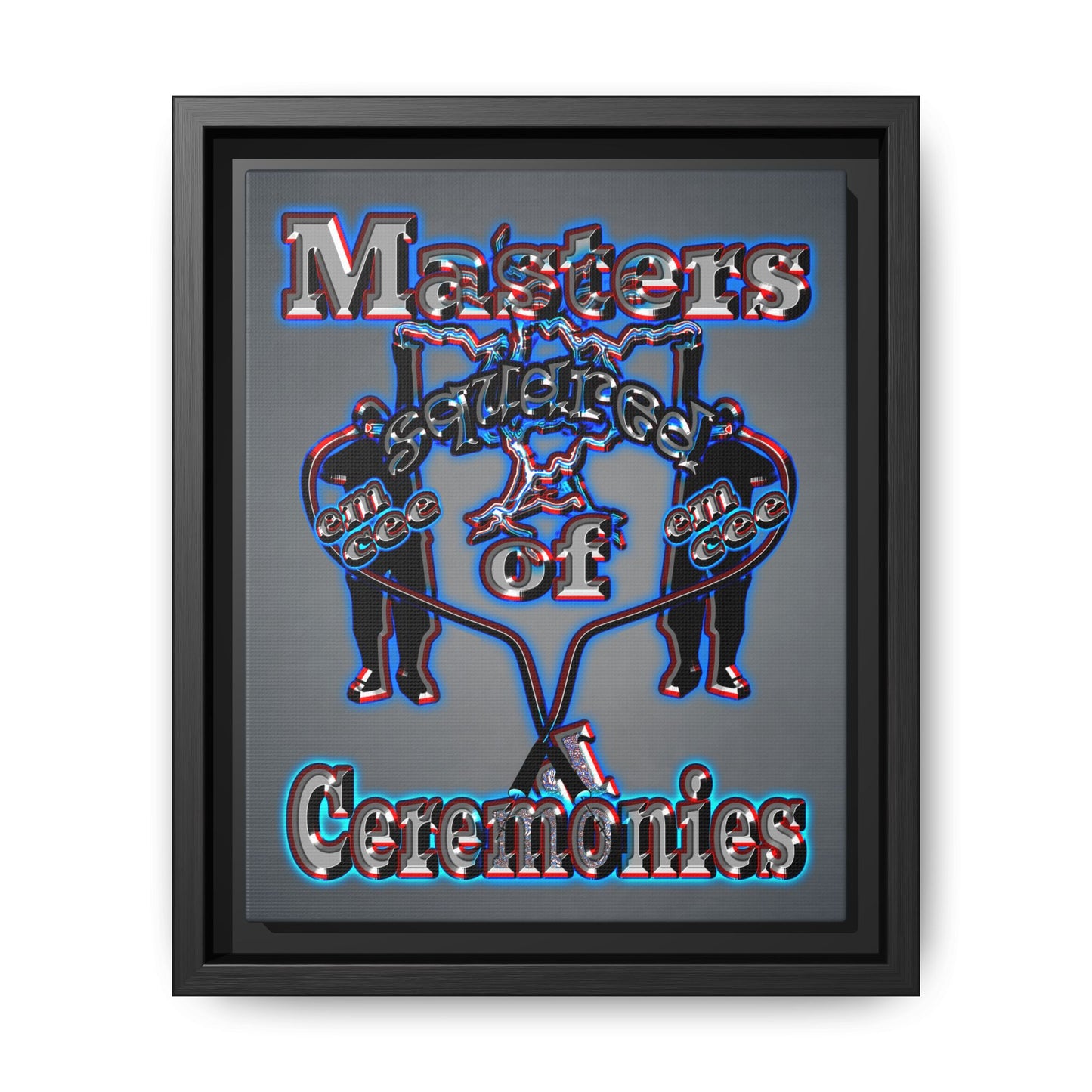 em cee squared - framed canvas art (grey-light grey)