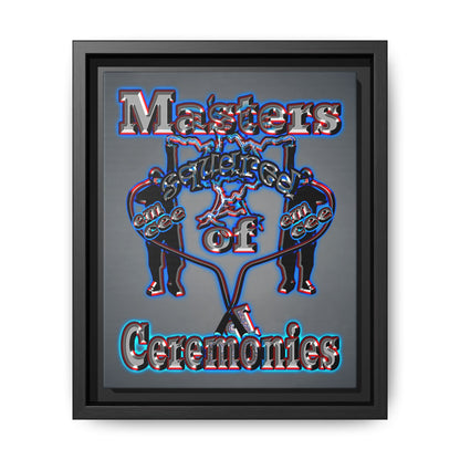 em cee squared - framed canvas art (grey-light grey)
