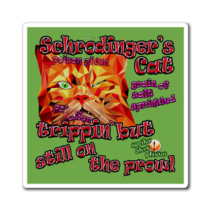 schrodinger's cat - Magnets - (green)