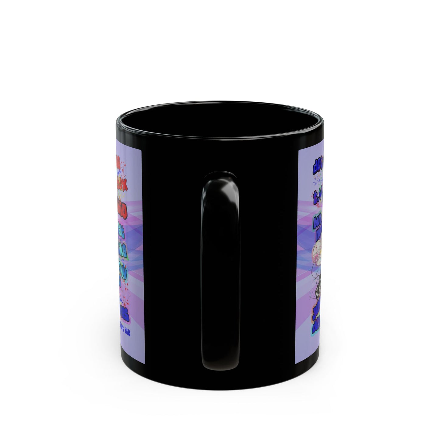 drop the beat - Black Mug (light blue-pink wave)
